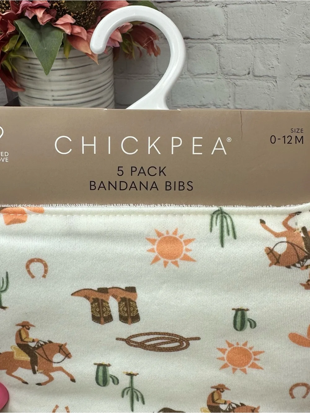 NWT chick pea Western Ranch Baby Bandana Bibs 5pc cowboy horse